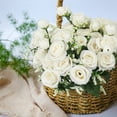 thumbnail image 7 of 5 Bunches Roses Artificial Flowers, Fake Roses Silk Hydrangea Flower Bouquet, for Wedding Party Table Centerpieces Floral Arrangement Home Kitchen Decor (White), 7 of 7
