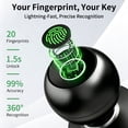 thumbnail image 3 of Fingerprint Door Knob, 3-in-1 Smart Door Lock with App Control & Backup Keys, Biometric Keyless Entry for Bedroom, Apartment, Office, Matte Black, 3 of 7