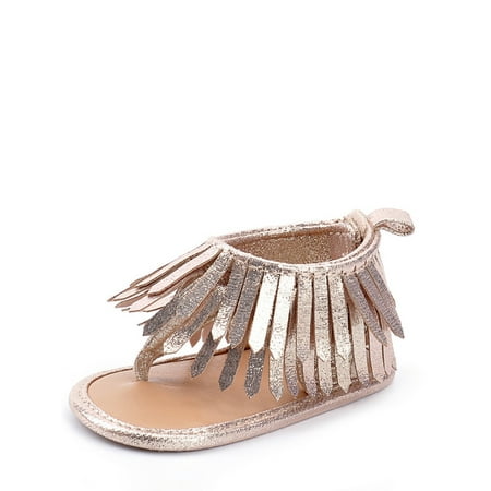 Gold Soft Sandals StylesILove Baby Toddler Girl Soft Sole Fringe Sandal Crib Shoes (2/6-12 Months, Gold) ()