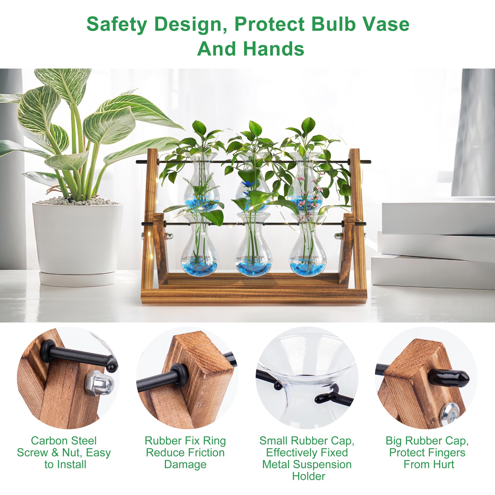 Buy EVEAGE UPGRADE VERSION Clear Plant Terrarium with Wooden Stand