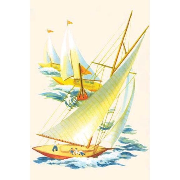 Sailboat Race-Fine Art Canvas Print (20" x 30")