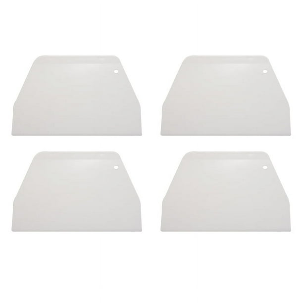 4piezas 19 cm x 12.5cm Raspador Espatula Herramienta de Decoracion Plano Plastico Blanco para Pastel