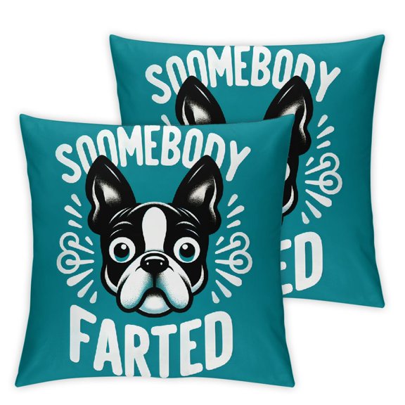 Set of 2, Boston Terrier dog Home Decor, Double-Sided Print Home Furnishing