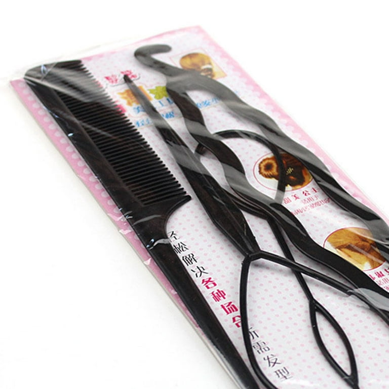 4pcs/set Plastic Pull Hair Needle Dish Hair Tools DIY Hair Styling  Accessories Sets Ponytail Maker 