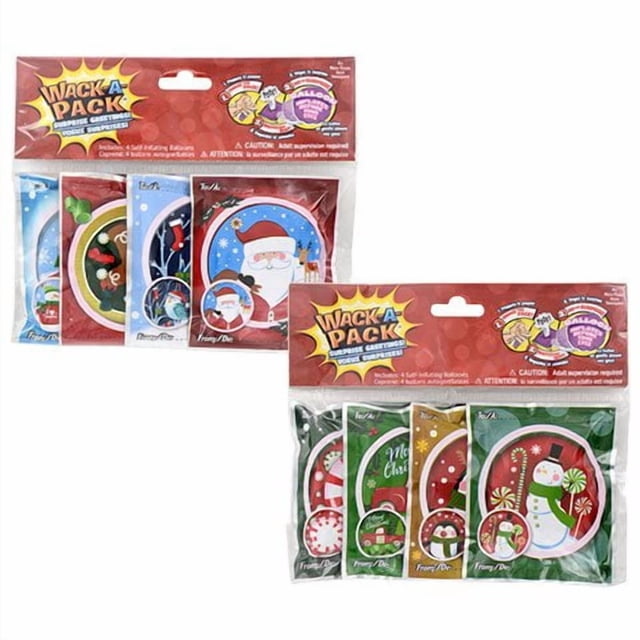 Globos Navideños Auto-Inflables Wack-A-Pack Paquete de 8