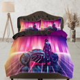 thumbnail image 1 of Vaporwave Motociclista Ropa de Cama, Cool Hippie Juego de Funda Nórdica para Niños, 1 of 4