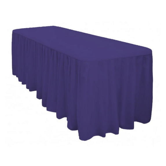 The Great American Store Polyester 4ft Rectangle Fitted Royal Blue Tablecloth With Pleated Table Skirt for Party, Banquet, Wedding Tablecloths (L48"x W24"x H28")