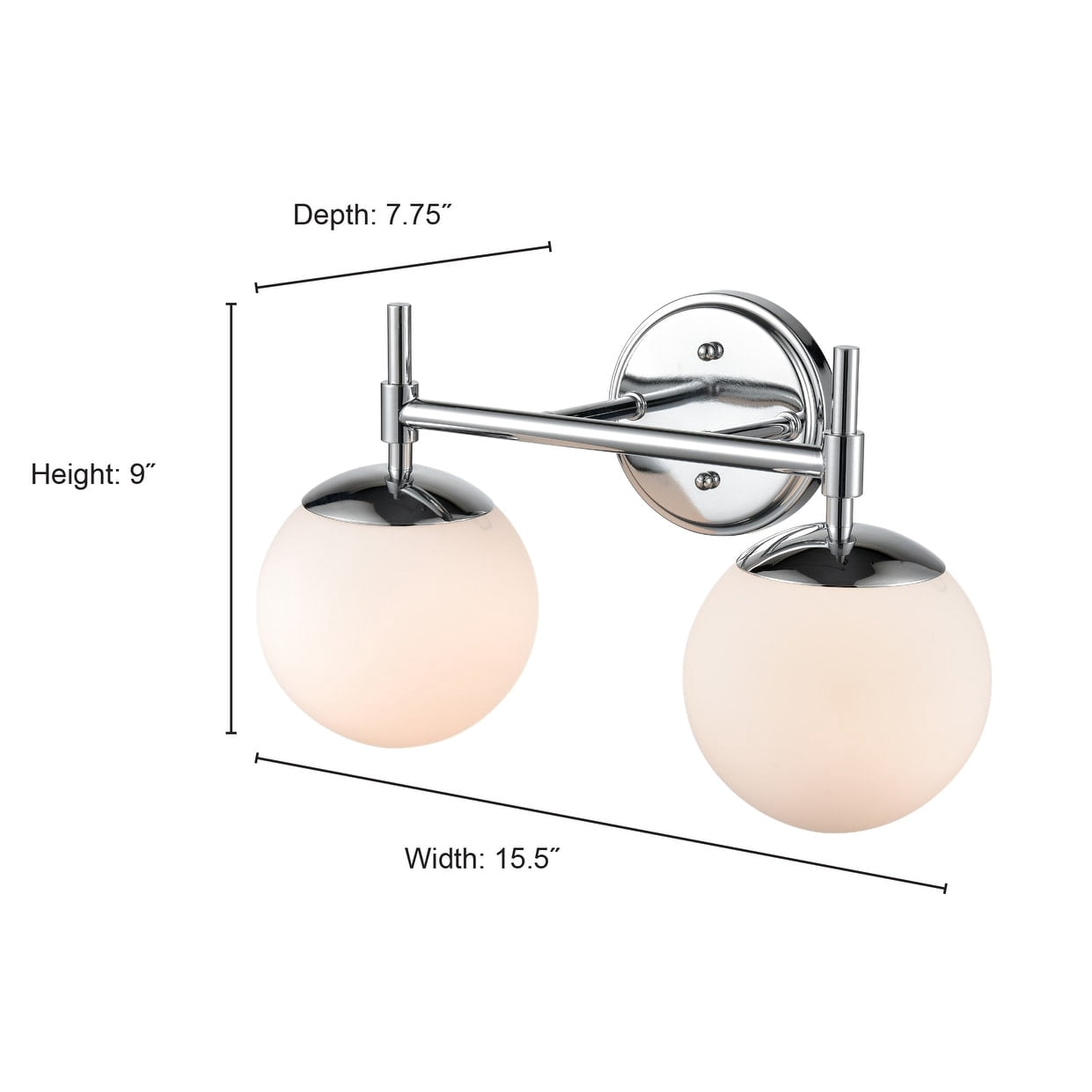 Millennium Lighting 929 Lighting 2 Light Bathroom Vanity Fixture with Opal Glass Shades Matte Black Black Matte