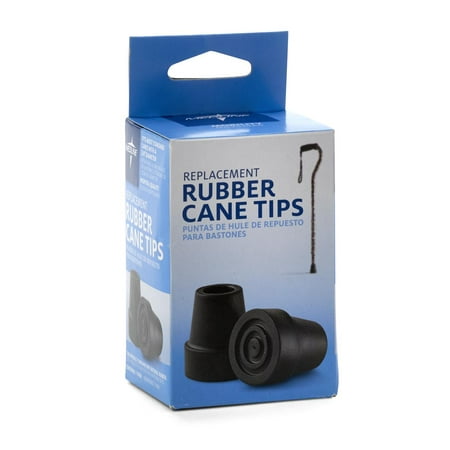 Rubber Cane Tips 3/4 Inch Diameter, Replacement Crutch Tip, 0.75 Inches Width (1 Pair, 2 Tips