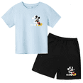 thumbnail image 3 of Conjunto de 2 piezas de camiseta y pantalones cortos de marca Disney de manga corta de verano para niños y niñas, conjuntos de moda para bebés de 2 a 12 años, 3 of 5