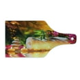 thumbnail image 2 of Spa Cutting Board, Classic Relaxing Day Joy in the Garden Romantic Candles and Orchids, Decorative Tempered Glass Cutting and Serving Board, Wine Bottle Shape, Purple White and Green, by Ambesonne, 2 of 5