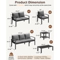 thumbnail image 3 of AECOJOY Metal Patio Furniture Set with Cover Outdoor Furniture sets With Storage Boxes on Sale with Grey Cushion for Balcony Porch, Lawn and More, 3 of 8