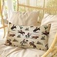 thumbnail image 4 of Western Cowboys Pillow Covers, Linen Long Throw Pillow Case, Brown Vintage Country Cactus Holiday Pillow Protector Decorative Cushion Cover for Living Room/Bedroom 12" x 20", 4 of 8