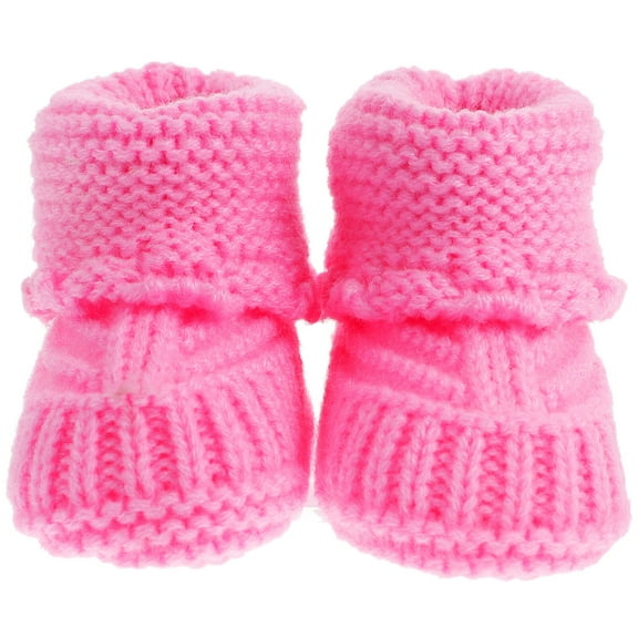 Howooi 1 Pair Baby Knitting Shoes Woolen Yarn Handmade Crochet Booties Infant Crochet Shoes
