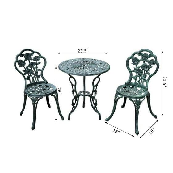 3 Pc Outdoor Cast Iron Patio Furniture Antique Style Dining Chair Table Bistro Set 3 Pc Outdoor Cast Iron Patio Furniture Antique Style Dining Chair Table Bistro Set