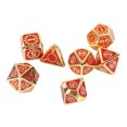 thumbnail image 3 of Dados para juegos de rol, 7 piezas, dados poliédricos con patrón de engranajes metálicos, dados de metal elaborados con cuidado, 3 of 14