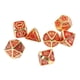 thumbnail image 2 of Juego de dados con patrón de engranaje de Metal, 7 Uds., para hombres y mujeres, mesa de fiesta, divertidos accesorios de dados poliédricos para juego de cartas, color naranja, 2 of 5