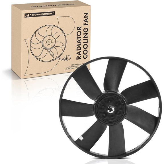 A-Premium Engine Radiator Cooling Fan Assembly Compatible with Volkswagen Golf 1983-1991 Jetta, Passat, Replace# 165959455AE