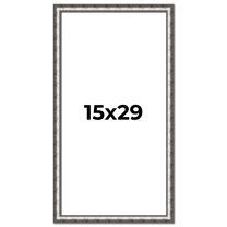 15x29 Frame Silver Real Wood Picture Frame Width 1.125 Inches | Interior Frame Depth 0.5 Inches |