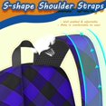 thumbnail image 5 of Blue and Black Checkered Pattern 17" School Backpacks for Teens,Waterproof Oxford Fabric,S-Shape Padded Straps for School,Travel,Hiking,Camping, 5 of 6