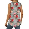 thumbnail image 4 of Fmbrln Womens Plus Size Summer Sleeveless Crew Neck Tank Tops Casual Loose Floral Print T-Shirts Lightweight Comfy Beach Tees Multicolor S, 4 of 5
