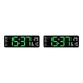 thumbnail image 1 of Advancent Modern Digitals Wall Clock Calendar Adjustable NightStand Brightness verde 2Conjunto, 1 of 1