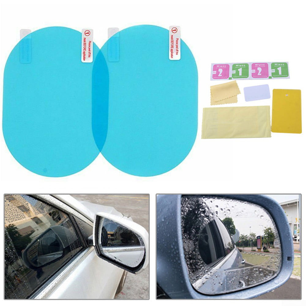 2PCS  Rainproof Car Rearview Mirror Sticker Anti-fog Protective Film Rain Shield 