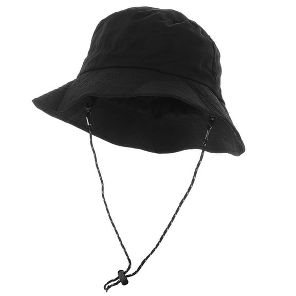 SEWCHICS 1Set Lightweight Bucket Hat Black Polyester Breathable Sun Protection Foldable For Men Women Summer Outdoor