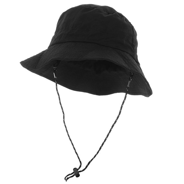 FONDOTIN 1Set Men's Bucket Hats Black Polyester Sun Protection Foldable Breathale for Summer Hiking Cycling Camping