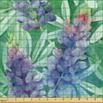 thumbnail image 2 of Ambesonne Nature Fabric by the Yard Upholstery, Garden Botany Lupine Sketch, 3 Yards, Fern Green and Violet, 2 of 5