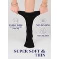 thumbnail image 5 of Hugh Ugoli Women's Bamboo Diabetic Ankle Socks, Thin, Loose Fit, Seamless Toe, 4 Pairs, Black, Size: 9-12, 5 of 7