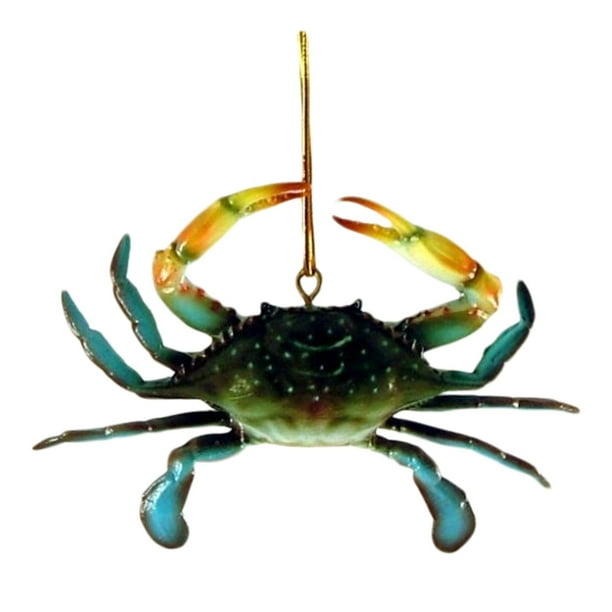 3D Coastal Maryland Blue Crab Tiki Bar Decor Ornament, Measures 4 inches By Charlotte ...