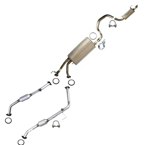 Northeastern Exhaust | Stainless Steel Pair Catalytic, Center & Rear Muffler Exhaust Kit Fits 2001–2004 Toyota Sequoia 4.7L - Direct Fit EPA-Approved
