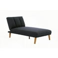 thumbnail image 4 of Modern Black Polyfiber Chaise Bed with Solid Wood Legs for Living Room, 4 of 9