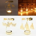 thumbnail image 4 of Rotating Gold Candle Holder, Spinning Carrousel Tea Light Stand for Wedding, Dinner, Party & Home Decor, 4 of 9