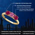 thumbnail image 2 of Gem Stone King 10K Yellow Gold Pink Moissanite and Red Created Ruby Engagement Ring for Women | 1.70 Cttw | Round 5MM | Gemstone Birthstone | Size 8, 2 of 6