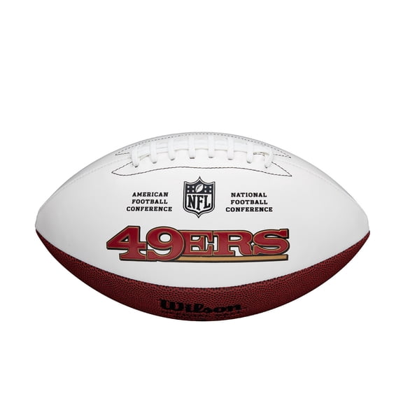 San Francisco 49ers Wilson NFL Live Signature Autograph White Panel Football - Deflated