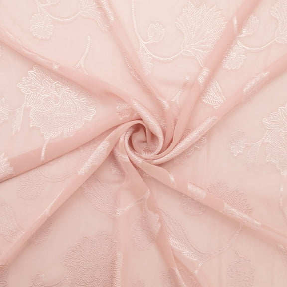 Zelouf Maki Floral Clip Chiffon  , Sewing, DIY, Crafts Fabric by the Yard, Petal, 3 Yard