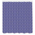 thumbnail image 2 of Ambesonne Modern Shower Curtain, Chevron Whimsical Shapes Art, 69"Wx75"L, Dark Blue White Indigo, 2 of 4