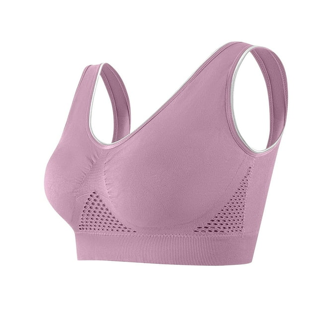 Wo-Fusoul Wireless Plus Size Bra, Front Closure Sports Bra, Breathable Mesh No Underwire Bra for Yoga and Everyday Wear, High Coverage Comfortable Design for Women