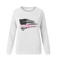 thumbnail image 4 of Jinhomg Breast Cancer Support Shirts for Women Inspirational Pink Ribbon Sweatshirt Casual Loose Long Sleeve Holiday Pullovers Summer Saving White XXL, 4 of 5