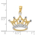 thumbnail image 2 of 14k Yellow Gold and Rhodium Crown Pendant - .9 Grams - Measures 21.8x21.1mm, 2 of 4