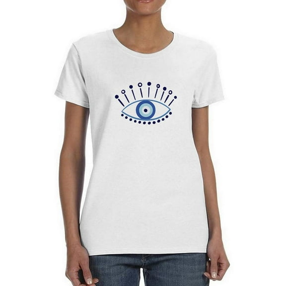 Blue Evil Eye Shaped T-Shirt Women -Image by Shutterstock, Female XX-Large