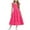 Hot Pink, variant on Girls Dress Boho Flutter Sleeve Tiered A Line Summer Dresses Kids Square Neck Flowy Sundress 3-13 Years