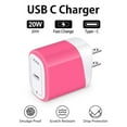 thumbnail image 3 of USB C Charger,AILKIN 2PACK Charging Block Type C with 2PACK Type C Cables 6ft 20W PD Type C Charger 6ft USB C Block Plug Fast Android Phone Charger Block with Usb C Charging Cable 6ft,Rose, 3 of 10