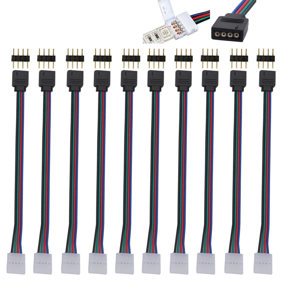 10x 4 Pin Female Male Connector Cable For RGB 3528 5050 LED Strip Light 