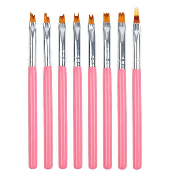 8 pinceles para uñas con mango de madera, para dibujar flores en gel UV, para manicura y esmalte de uñas.