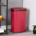 thumbnail image 4 of FOA Rena 13 Gallon Stainless Steel Motion Sensor Automatic Trash Can in Red, 4 of 18
