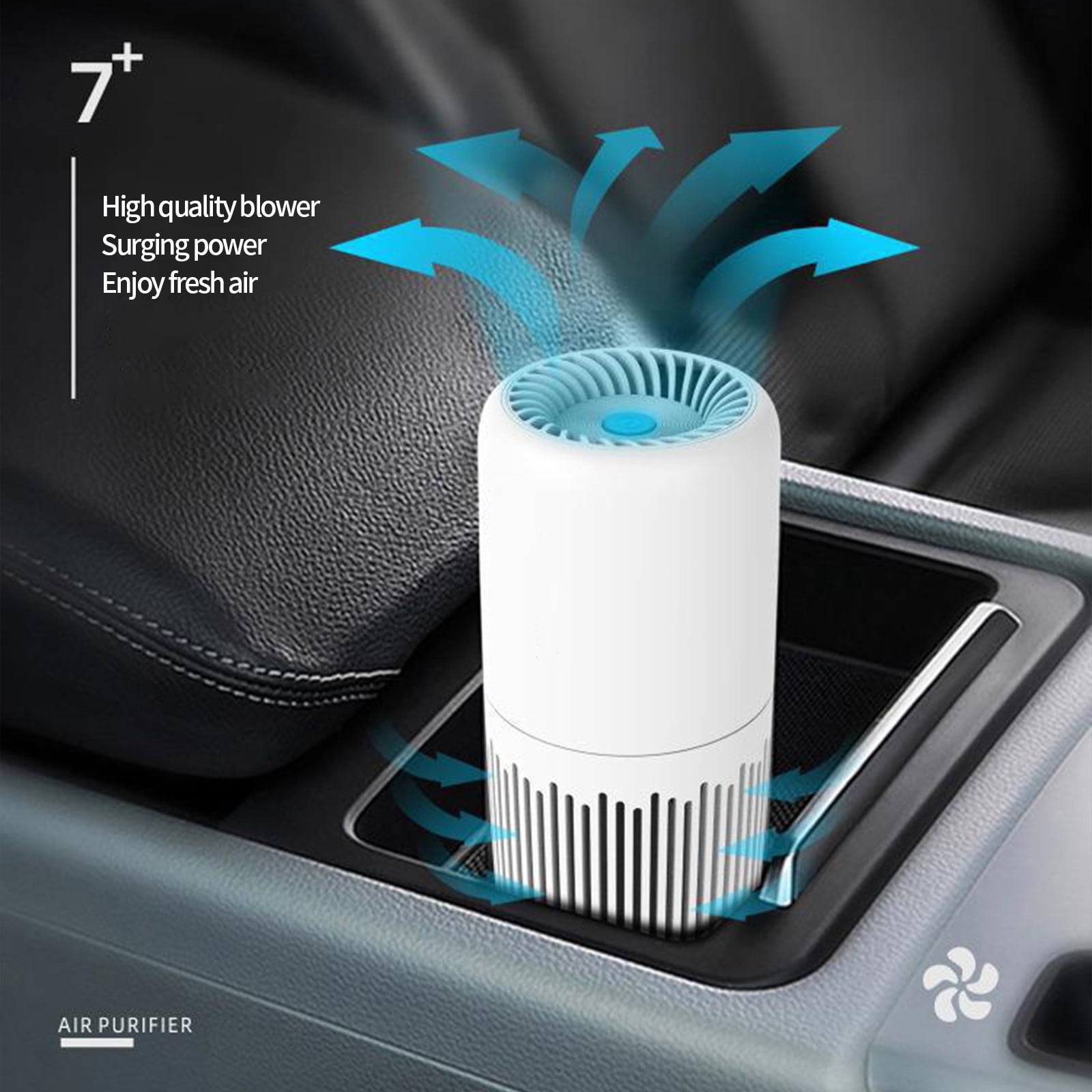 pvdgvd Mini Air Purifier, 3-Stage Filtration System with True HEPA Filter, Low Noise <25dB & USB Charging, Portable for Car Office Bedroom Small Spaces, Removes Smog Dirt Odors