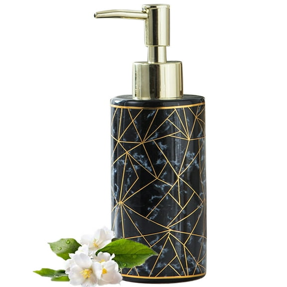 Visland Ceramic Soap Dispenser,Modern Hand Countertop Soap Dispensers Pump Bottle Liquid Soap Dispenser for Bathroom Kitchen,11oz